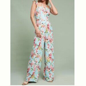 NWT - Anthropologie Adelyn Rae Floral Flutter Jumpsuit Summer Vacation, XS